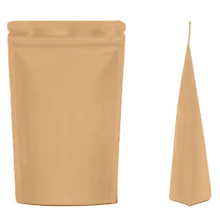 Stand up Pouch 1kg, Zip Lock with valve Brown paper 235x110x335mm 